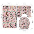 thumbnail image 3 of Dachshund and Flower Bathroom Rugs Sets 3 Piece,Toilet Cover Set,Absorbent Non Slip Bathroom Mats Sets with U-Shaped Contour Rug Toilet Rug Set, 3 of 5