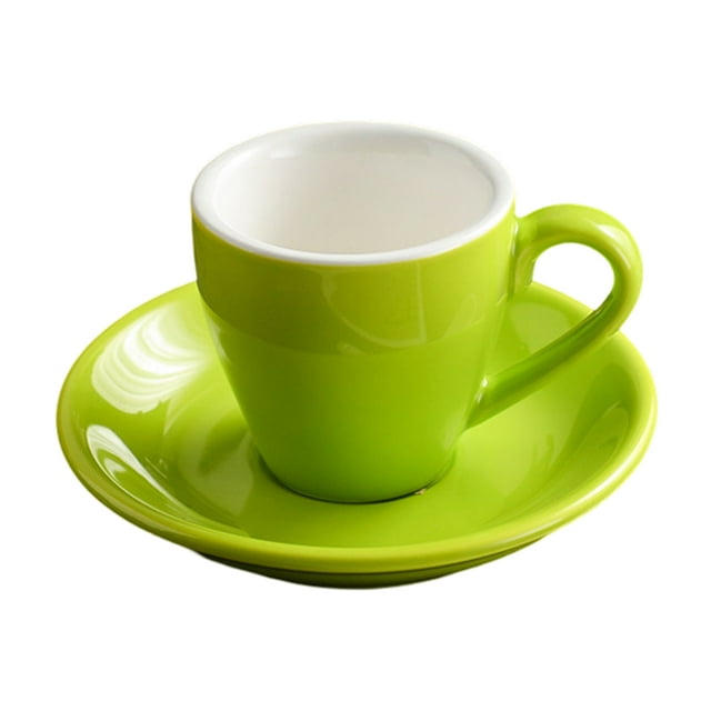 Taza de porcelana para espresso con platillo, taza para espresso, 80 ml/2,7 oz