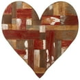 thumbnail image 1 of 31" Wooden Brown and White Geometric Patchwork Heart Shaped Wall Decor, 1 of 1