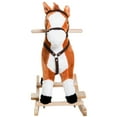 thumbnail image 5 of Kids Plush Toy Rocking Horse Ride on with Realistic Sounds - Brown, 5 of 5