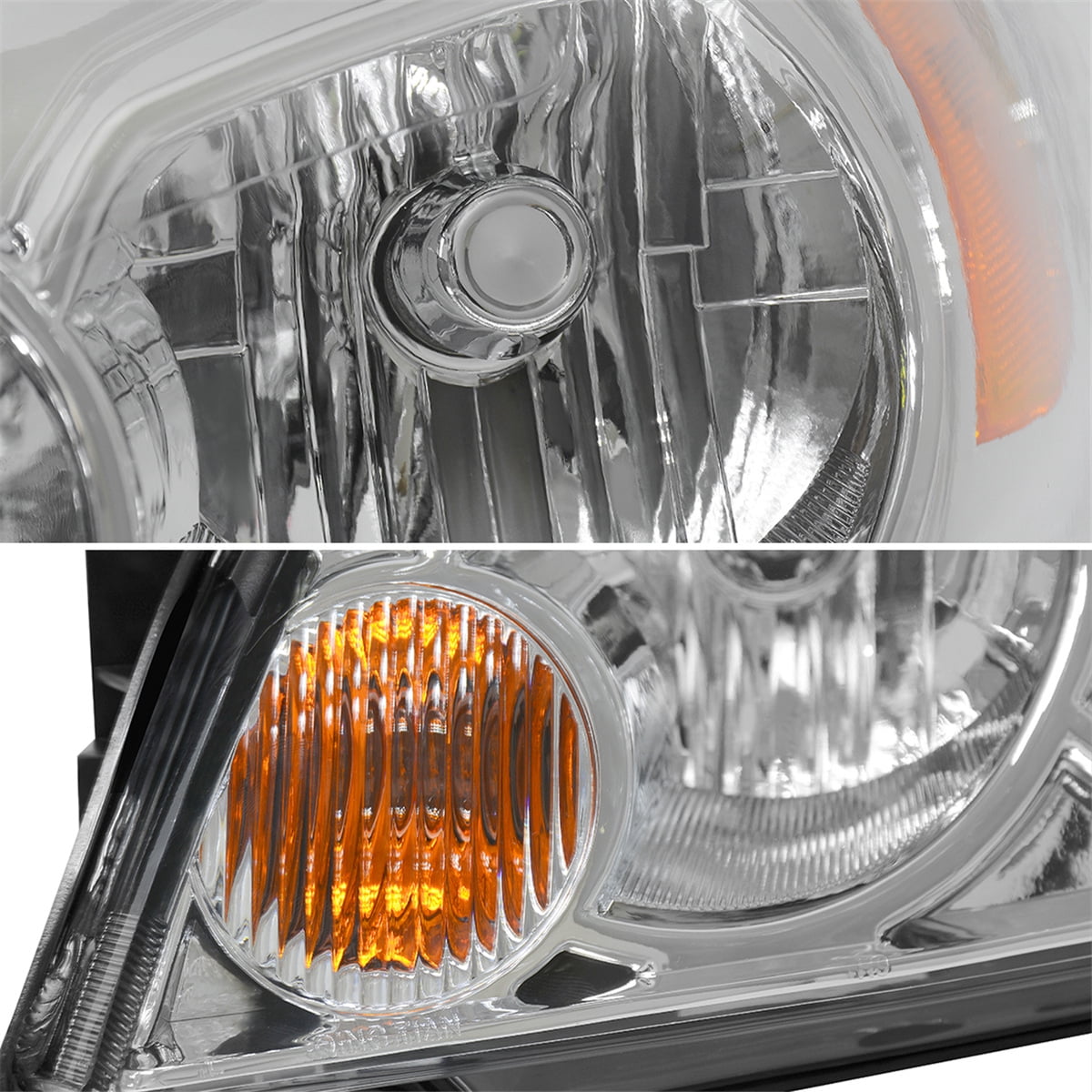 RVNI Chrome Headlights Replacement for 06-07 Monte Carlo 09-13 Chevy Impala Headlamps