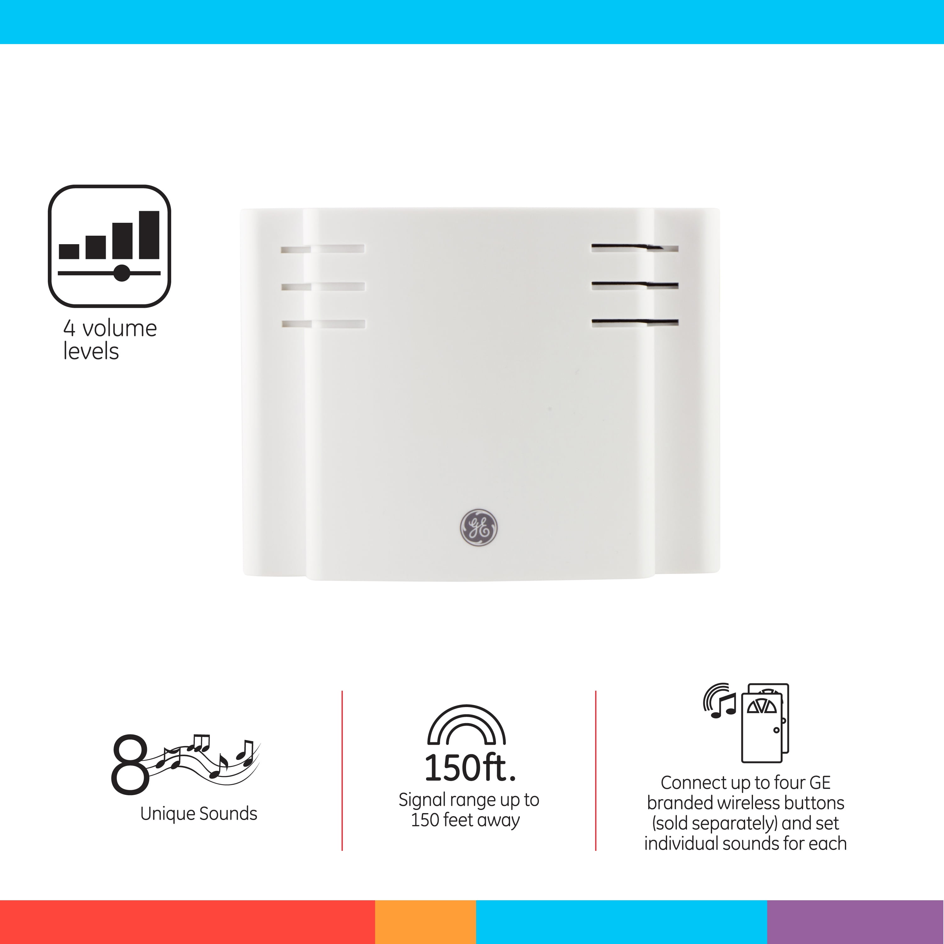 New Ge 19299 150 Feet Range Plug In Wireless Door 8 Chimes