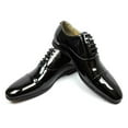 thumbnail image 2 of Men's Tuxedo Shoes Black Cap Toe Lace Up Formal Patent Leather Traditional Wedding Prom, 2 of 5