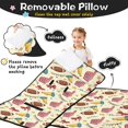 thumbnail image 3 of Football Megaphone Beige Pattern Teens Toddler Nap Mat with Pillow, Sleeping Mat Bag for Preschool Daycare 59"x22", 3 of 6