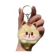 thumbnail image 1 of Llavero con cascabel, cara de zorro peluda, huellas de patas rosas, suave peluche, para bolsos, mochilas, accesorios decorativos., 1 of 8