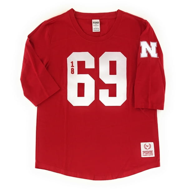 godkende fuzzy Sæt ud Victoria's Secret PINK Nebraska Jersey Throwback T-shirt Medium Red -  Walmart.com