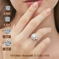 thumbnail image 3 of Aurora&Fiori 2CT Flower Moissanite Engagement Rings for Women. Women's 925 Sterling Silver Big Flower Shaped Engagement Moissanite Ring, Brilliant Wedding Bands Moissanite Halo Rings Size 6, 3 of 8