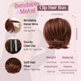 thumbnail image 2 of Messy Bun Hair Piece, Claw Clip in Straight Hair Bun 9 Inch Short Ponytail Extension with Bendable Metal Wire Hair Pieces for Women Fake Pony DIY Styles - Medium Brown with Blonde Highlights, 2 of 15