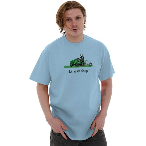 Life Is Crap Mens T-Shirts T Shirts Tees Tshirt Life is Crap Broken Lawn Mower DIY Gift