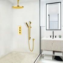 Juno Gold Plated Ceiling Shower Head Set with Hand Shower