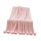 thumbnail image 4 of Manta de punto acogedora con borlas, regalo suave, 39,37 x 41,34 pulgadas Rosa, 4 of 9