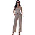 thumbnail image 1 of Conjunto de Mujer 2 Piezas Rayado Top de Tirantes y Pantalón Recto Set Fresco Casual, 1 of 5