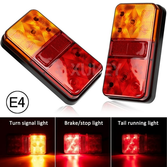 AUTOXBERT 12-24V Rear Tail Light Brake Stop Indicator Lamp Trailer Truck Van Caravan Bus