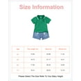 thumbnail image 2 of 5T Baby Boys Clothes 5T Boys 2PCS Summer Outfits Set Toddler Boys Short Sleeve Polo Shirt Top Denim Shorts Set Green, 2 of 7