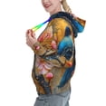 thumbnail image 2 of Fotbe Bluebird Blossom Elegance Pattern Womens Long Sleeve Hoodie, Pullover Hooded Sweatshirt, Kangaroo Pocket Hoodie with Eye-catching Drawstrings-Medium, 2 of 7