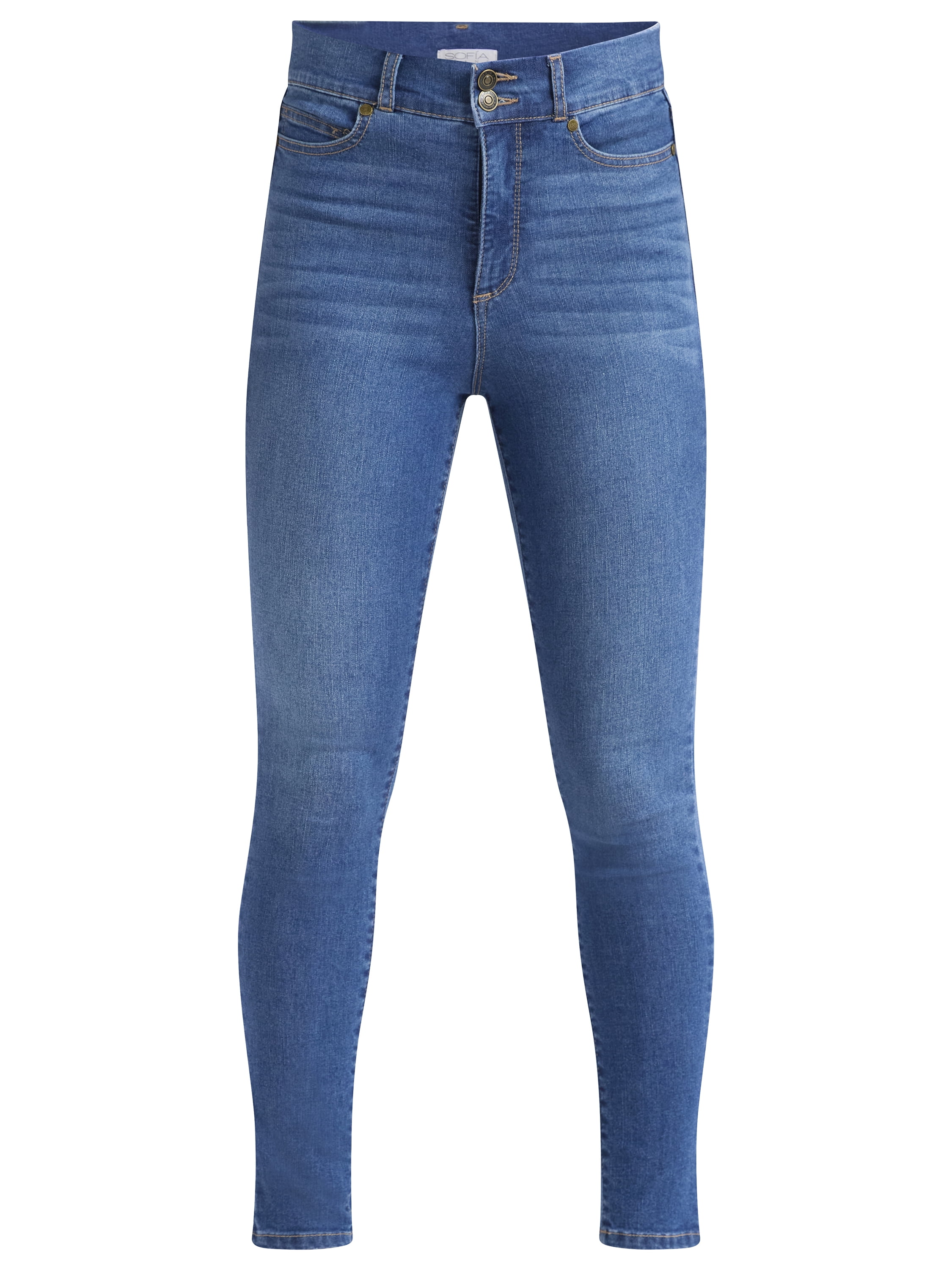 Sofia Jeans Women's and Women's Plus Eva Contouring Skinny High Rise Ankle Jeans, 25" and 27" Inseams, Sizes 0-28