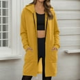 thumbnail image 2 of Resicozy Womens Long Tunic Hoodies Oversized Hooded Zip Up Solid Color Sweatshirts Casual Pullover Hoodies Cute Trendy Sweaters Yellow L, 2 of 6