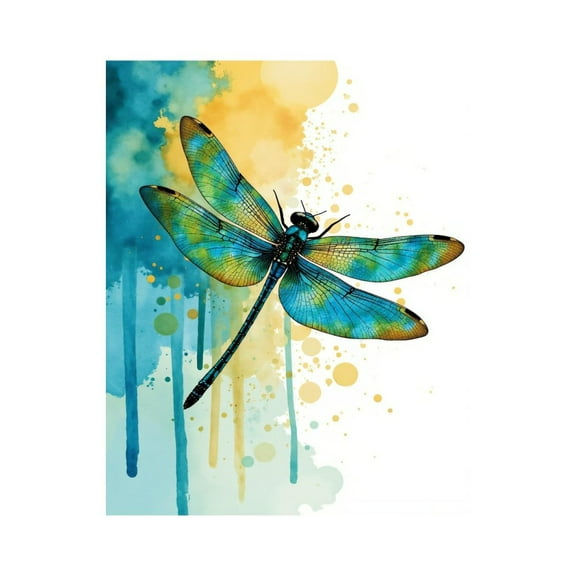 Paint by Numbers Kit for Adults, Colorful Dragonfly Art Splash Paint by Numbers, Easy Paint by Numbers Kit for Adults Beginner, DIY Adult Paint by Number Kits on Canvas, Home Decor