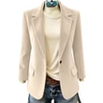 thumbnail image 3 of HongQid Blazer Jacket for Women Corduroy Notched Lapel Single Button Pocket Structured Casual Outerwear Loose Cut Spring Fall Clothes Ladies Trendy Everyday Suit Coat, 3 of 10