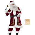 thumbnail image 4 of Hombres Traje de Papá Noel Barba Sombrero Cintura Cinturón Guantes Mantón cómodo 12 piezas Conjunto Ropa de Navidad para familiar Ropa , 4XL Yinane Disfraz de Papá Noel, 4 of 8