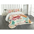 thumbnail image 3 of Ambesonne Christmas Quilted Bedspread Set 3 Pcs, Santa and Teddy Bear, Queen Size, Multicolor, 3 of 5
