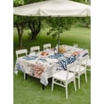 thumbnail image 4 of Outdoor Tablecloth with Umbrella Hole for Patio/Picnic/Party/Camping, Blue Coastal Waterproof Table Cloth Rectangle Table Cover Washable, Summer Beach Coral Shell Starfish Vintage (60"x 102"), 4 of 8