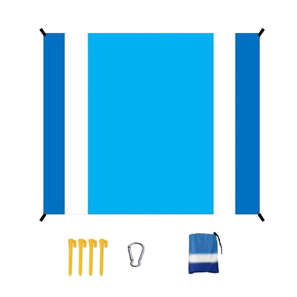 Esterilla de picnic, manta de playa, esterilla de picnic de nailon a cuadros de tres colores, ligera, plegable, portátil, impermeable para exteriores, para acampar, para la playa, para el
