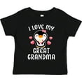 thumbnail image 3 of Inktastic I Love My Great Grandma with Cute Penguin and Hearts Girls Toddler T-Shirt, 3 of 5