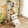 thumbnail image 3 of Montary 3-in-1 Vanity Table Set with LED Mirror, Storage Stool & Cosmetic Organizer, Flip-Top Makeup Desk, White, 3 of 8