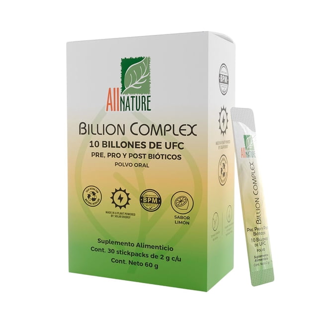 Pre, Pro, Post Bióticos 10 millones de UFC 30 sobres Limón All Nature