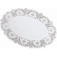 thumbnail image 1 of White Lace Paper Doilies - 8 inch x 12 inch Oval Round Paper Doilies - Disposable Paper Placemats - for Wedding, Birthday, Cakes, Desserts, Tableware, 1 of 2