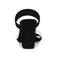 thumbnail image 2 of BLISSFUL STEP Women's Dual Clear Strap Block Heels Mules Slides Sandals Black 8, 2 of 7