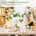 thumbnail image 3 of 48 centros de mesa de bautismo, incluyendo 12 cruces de madera, 12 aros florales de metal con soportes y 24 rosas de espuma, kit de hilos de guirnalda para fiesta de bautismo, decoración de boda, 3 of 7