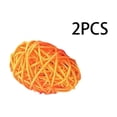 thumbnail image 2 of Beautynvta 2 Pcs Colored Rattan Ball for Basket Filler, 2.56'' Natural Rattan Weaving Ball, Easter Vase Filler Tabletop Decor, Holiday Decorative Eggs, Orange, 2 of 6