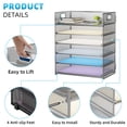 thumbnail image 3 of Organizador de archivos de malla Marbrasse de 6 niveles con asa, plateado, 3 of 6
