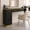 Black+Gold, variant on Advwin Wall Mount Salon Station with Glass Top, Professional Barber Station with Storage, 3 Drawers, 2 Cabinets & 3 Tool Holders, Hair Stylist Workstation for Salon, Spa & Barber Shop, Black+Gold