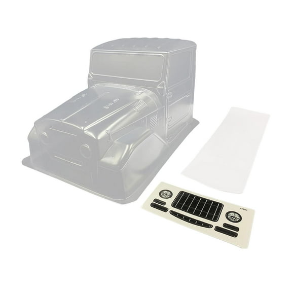 1/10 RC Clear PC Shell Car/Truck Bodies wing & Decals, 313mm Wheelbase Transparent for 90046 90047 RC Crawler Car Replacement