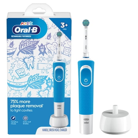 Oral‑B Kids Toothbrush, Kids Electric Toothbrush with Sensitive Compact Head and Timer, Ages 3+, Rechargeable