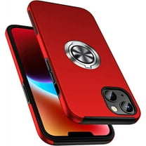 iPhone 14 Case, Slim Shockproof Bumper Phone Case for Apple iPhone 14 6.1 inch with Reinforced Metal Stand Kickstand for Women Girls Boys Men, Red