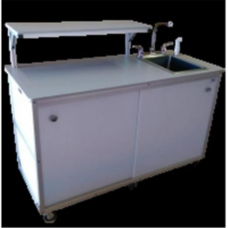 Monsam Fsc 02 Food Service Cart With Serving Shelf Portable Self Contained Sink White