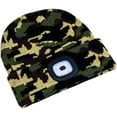thumbnail image 5 of Unisex LED Beanie Hat with Light, USB Rechargeable Hands Free 4 LED Headlamp Cap, Warm Winter Knitted Hat with LED Flashlight for Hiking, Biking, Camping,Camouflage Green, 5 of 8