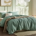 thumbnail image 4 of The Tangerine Store 3-Piece Pure Cotton Duvet Cover Set (78x88 in) - Sage Green Full Duvet Cover Set with Standard Shams - Pre-Washed, Handmade - Chic Home Decor, 4 of 7