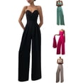 thumbnail image 5 of hirigin Sleeveless Wide Leg Jumpsuit for Women, High Waist Pleated Decoration Solid Color Summer Clothing, 5 of 6