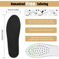 thumbnail image 3 of 1 Pairs Memory Foam Shoe Insoles, Cropable Shock Absorption Inserts Arch Support Cushioning Sports Insoles Soft Comfortable Replacement Insoles For Men Women Men: UK 6-11, 3 of 9