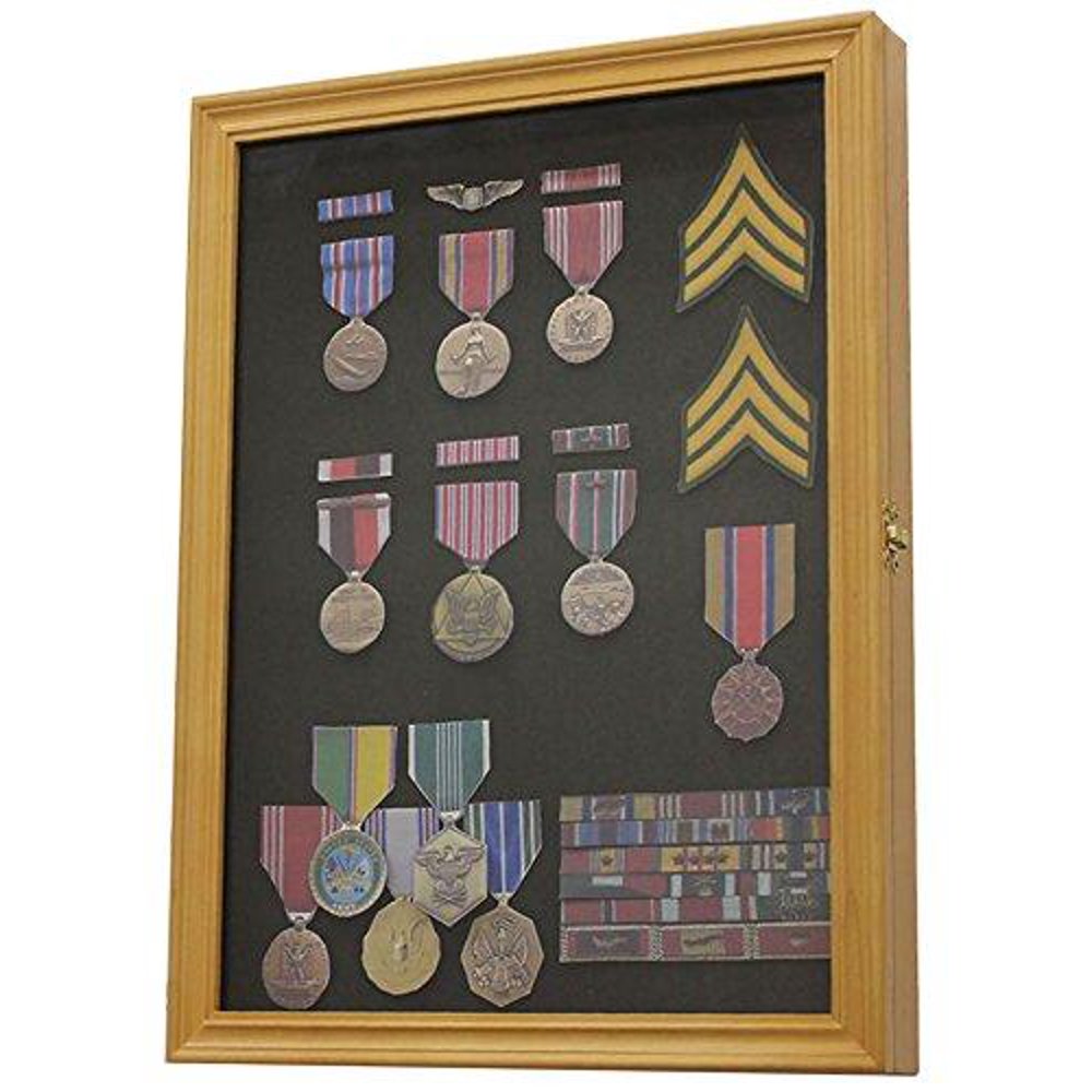 Military Medals, Pins, Patches, Insignia, Ribbons Display Case Wall