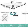 thumbnail image 2 of Gtouse Umbrella Drying Rack, Adjustable Height Umbrella Clothesline Outdoor, 165 ft Collapsible Clothes Drying Rack for Backyard, Camping, Travel, 2 of 9
