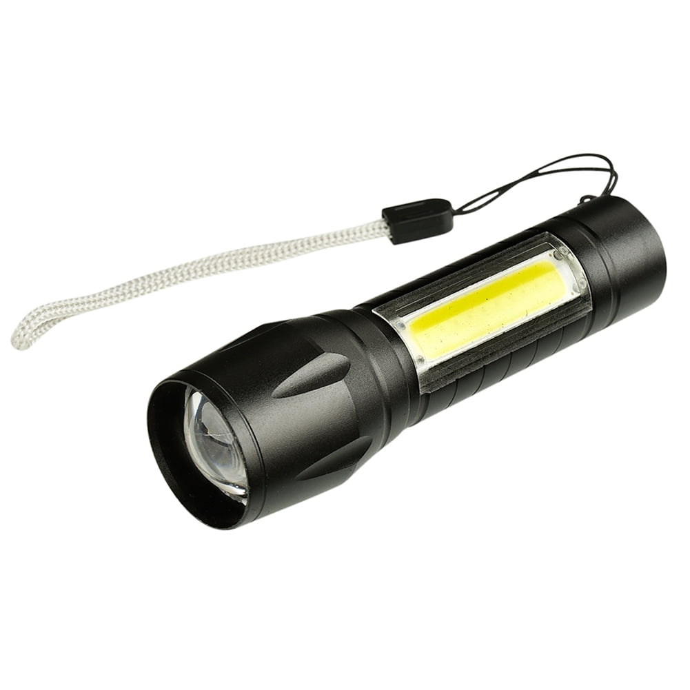 XPE+COB LED Flashlight USB Rechargeable IPX4 3 Modes Emergency Torch Light 
