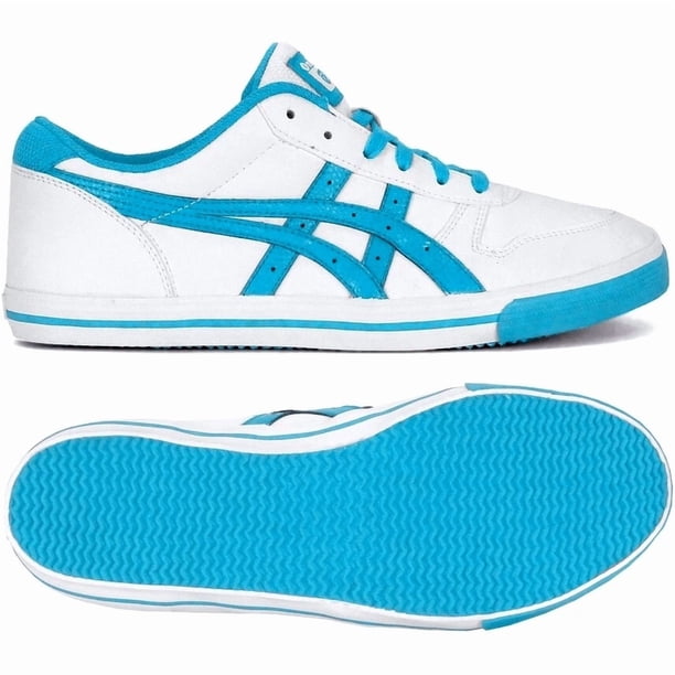 Asics Onitsuka Tiger Aaron GS Kids Sneaker Shoes Skater White Turquoise-Blue New