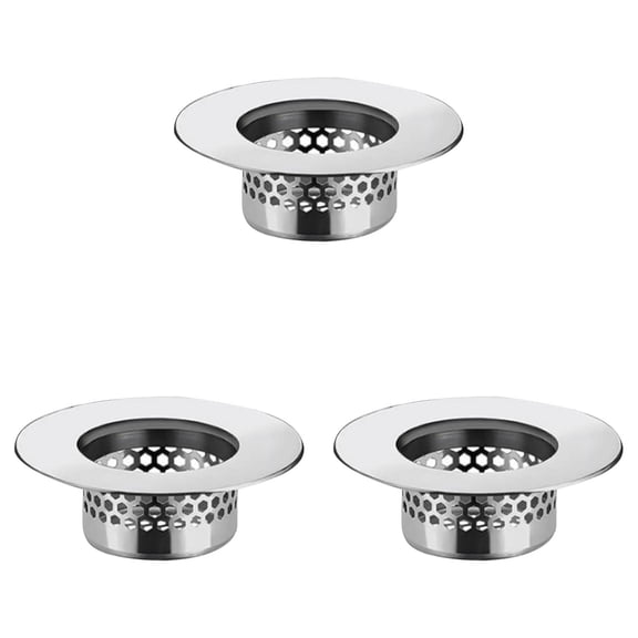 Bathroom Sink Drain Strainer – Stainless Steel Hair Catcher for Bathtub, Lavatory, Laundry & Utility Sinks, Fits 1.1"–1.25" Drain Holes, 3 Pack