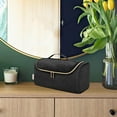 thumbnail image 6 of Hair Curler Storage Bag for Dryer Styling Accessory Organizer with Hook Travel Case Curling Brush Holder Curling Barrels Case Bathroom Black, 6 of 10